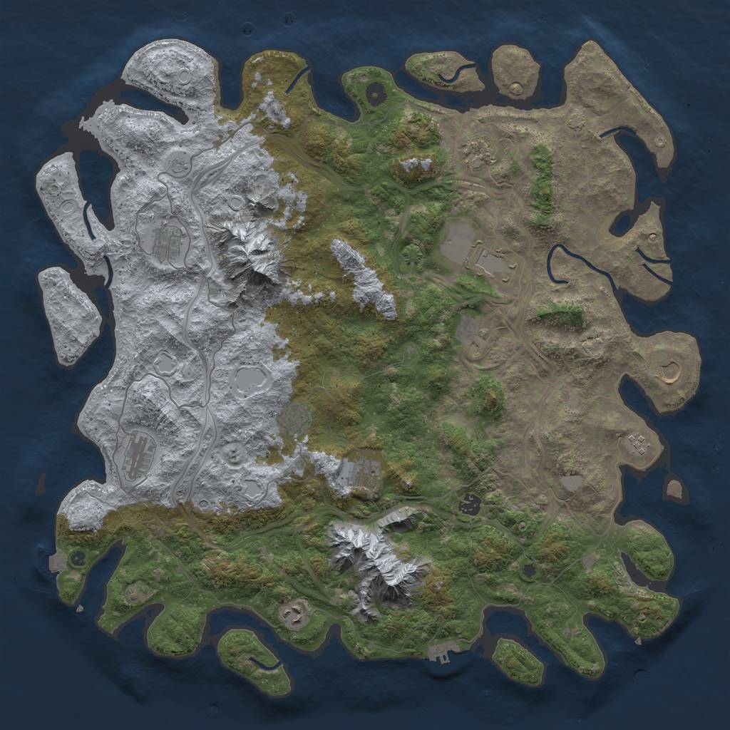 Rust Map: Procedural Map, Size: 5000, Seed: 606344919, 18 Monuments