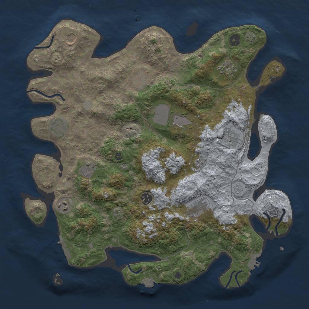 Rust Map: Procedural Map, Size: 4000, Seed: 12450, 19 Monuments