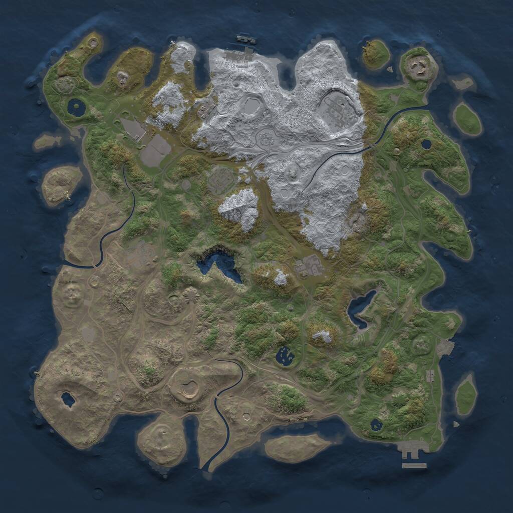 Rust Map: Procedural Map, Size: 4250, Seed: 489744523, 15 Monuments