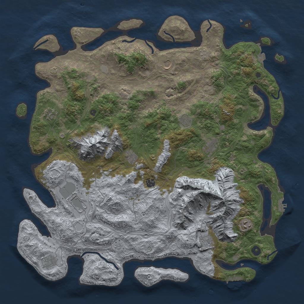 Rust Map: Procedural Map, Size: 5000, Seed: 1588455358, 19 Monuments