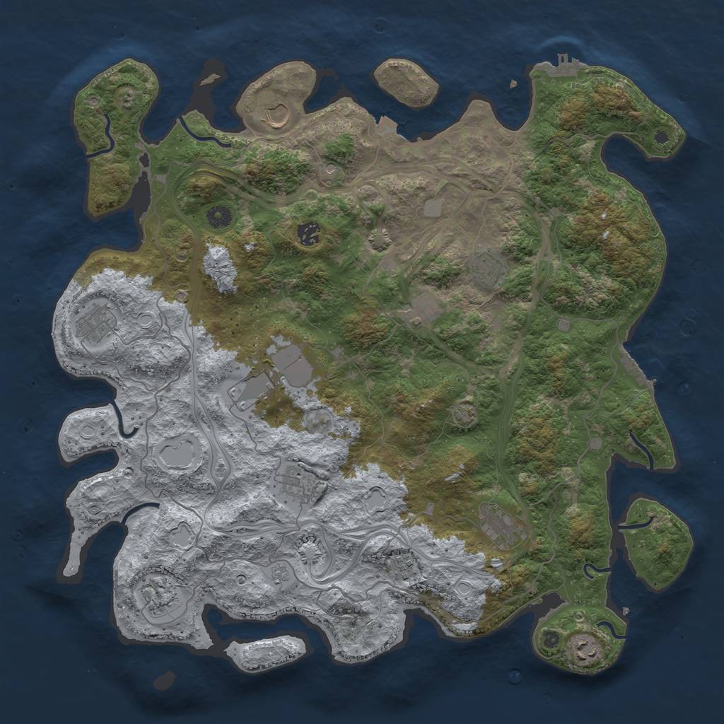 Rust Map: Procedural Map, Size: 4500, Seed: 425, 19 Monuments
