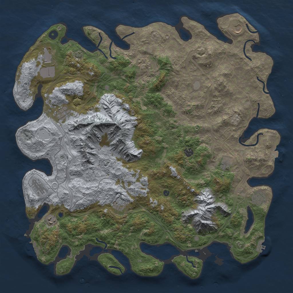 Rust Map: Procedural Map, Size: 5000, Seed: 716715298, 19 Monuments