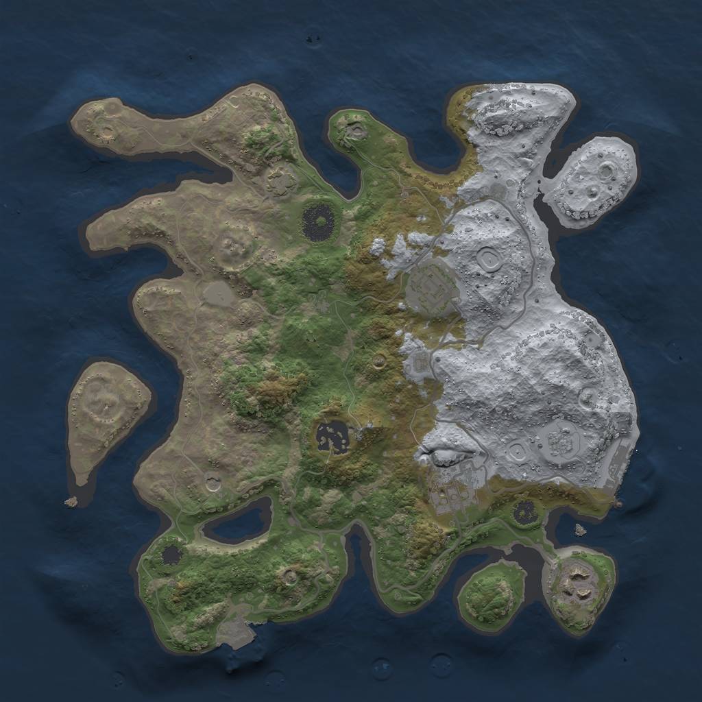 Rust Map: Procedural Map, Size: 3000, Seed: 58952, 11 Monuments