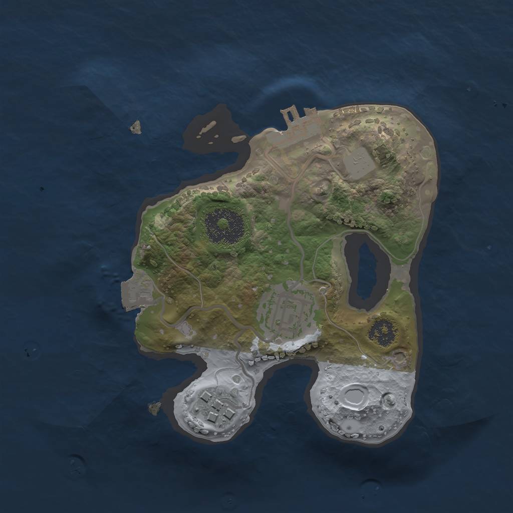 Rust Map: Procedural Map, Size: 2000, Seed: 1171180597, 6 Monuments