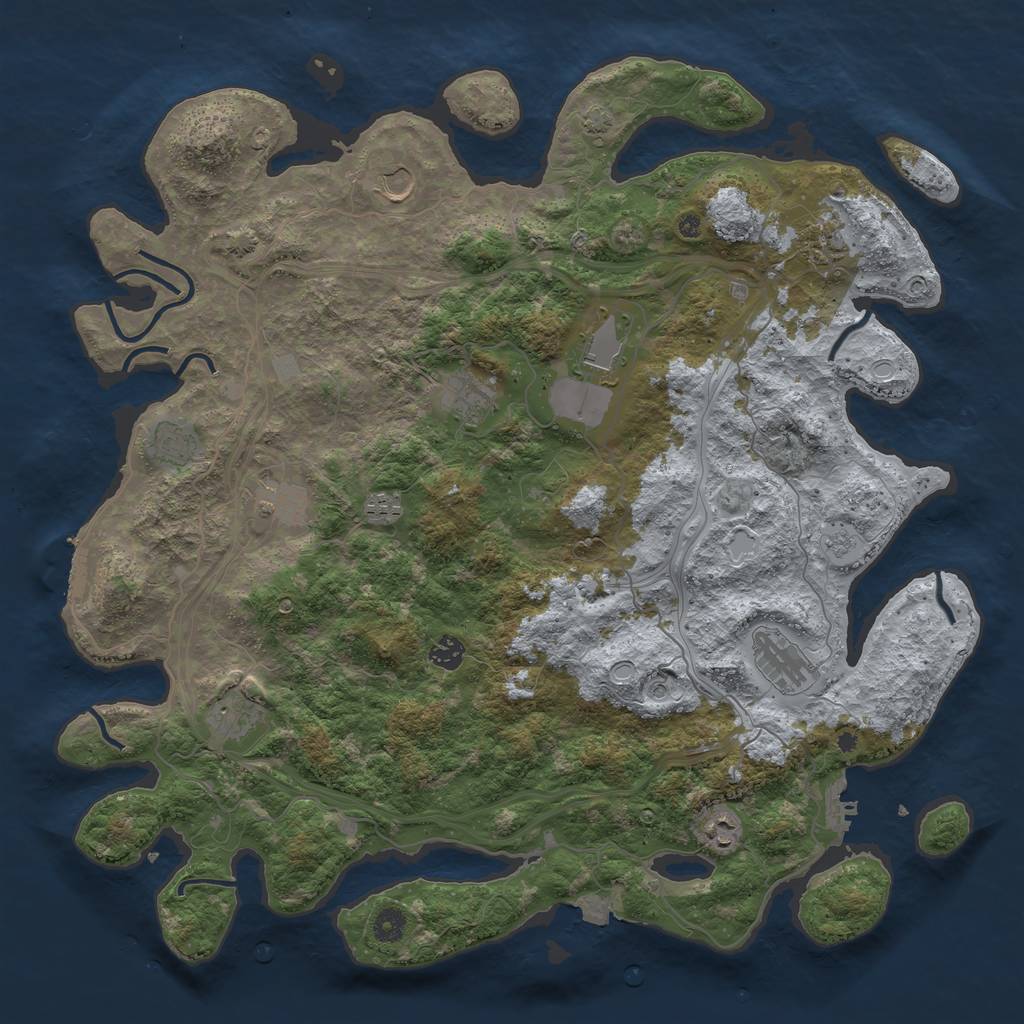 Rust Map: Procedural Map, Size: 4500, Seed: 810, 19 Monuments