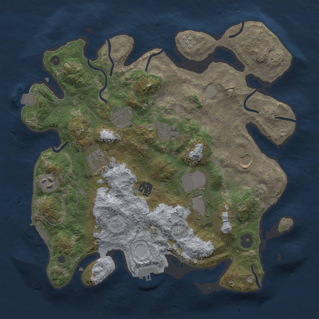 Rust Map: Procedural Map, Size: 3500, Seed: 89714125, 16 Monuments