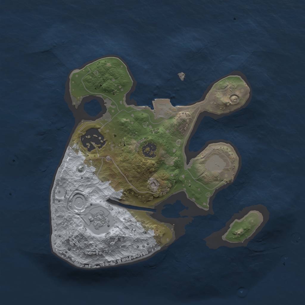 Rust Map: Procedural Map, Size: 2000, Seed: 1175764279, 5 Monuments