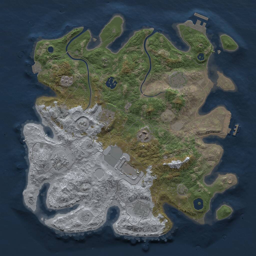 Rust Map: Procedural Map, Size: 3500, Seed: 13582168, 14 Monuments