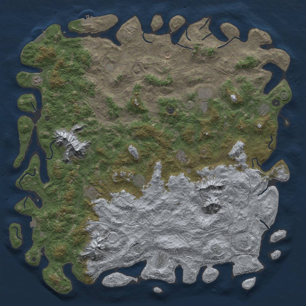 Rust Map: Procedural Map, Size: 6000, Seed: 1171980313, 19 Monuments