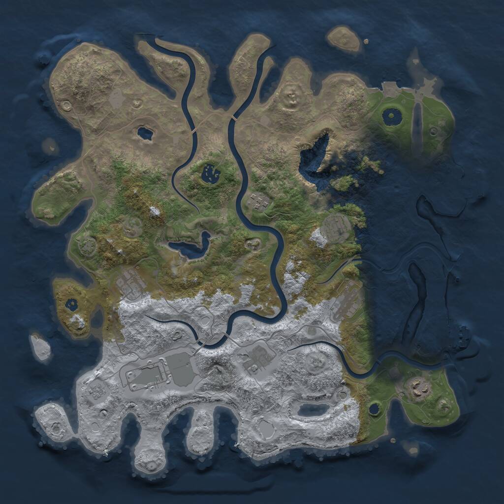 Rust Map: Procedural Map, Size: 4000, Seed: 1503527078, 14 Monuments