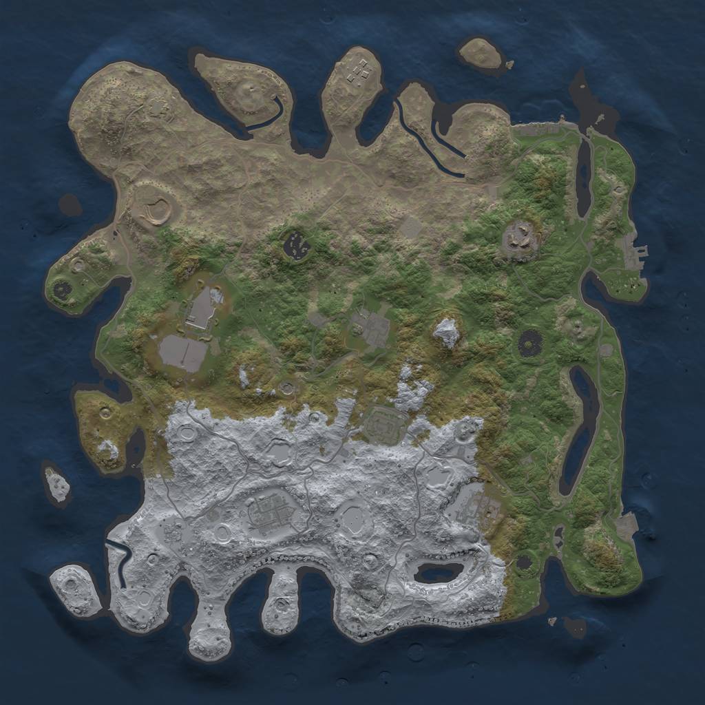 Rust Map: Procedural Map, Size: 4000, Seed: 1503527078, 17 Monuments