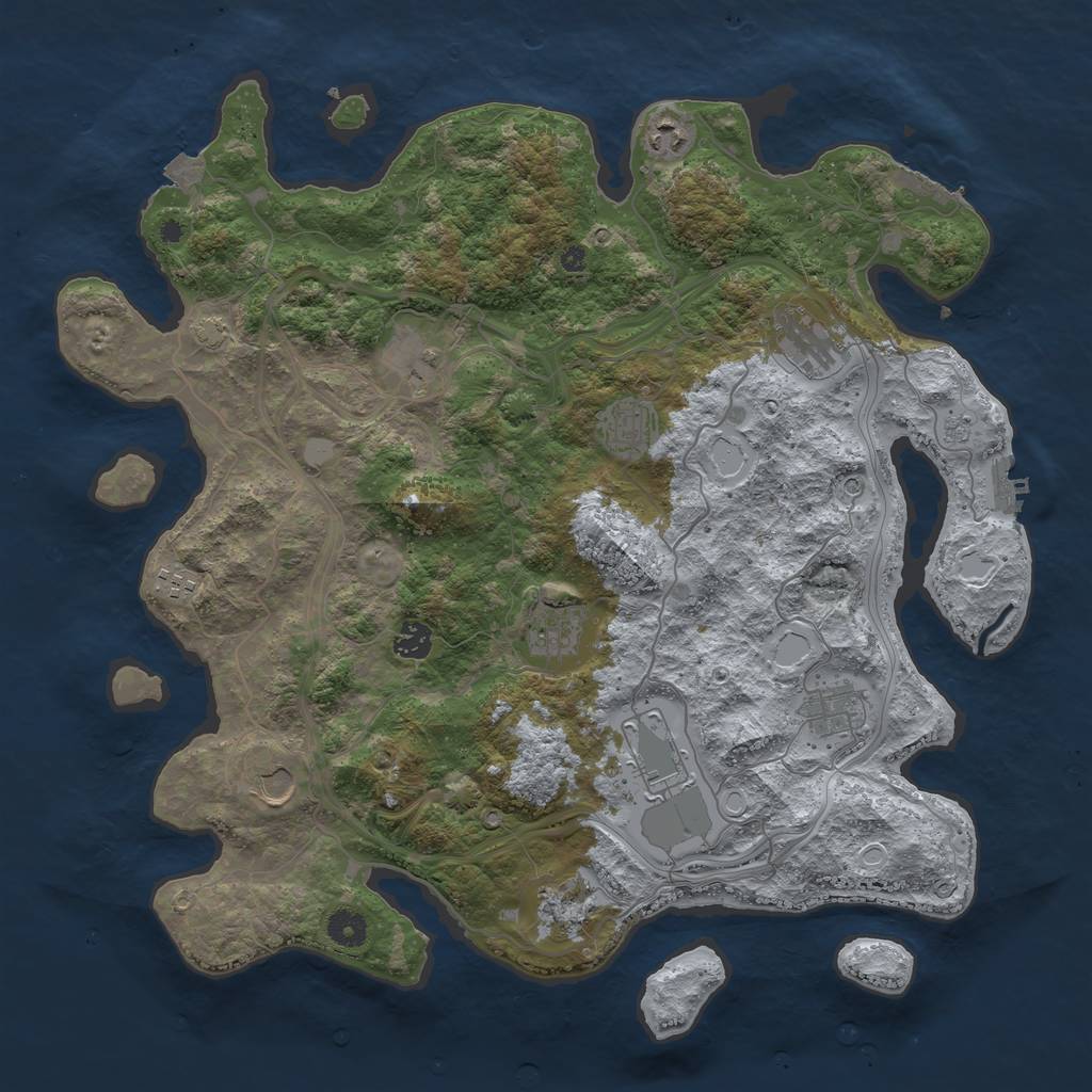 Rust Map: Procedural Map, Size: 4250, Seed: 57418508, 19 Monuments