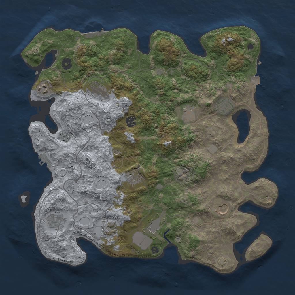 Rust Map: Procedural Map, Size: 4000, Seed: 27453, 19 Monuments