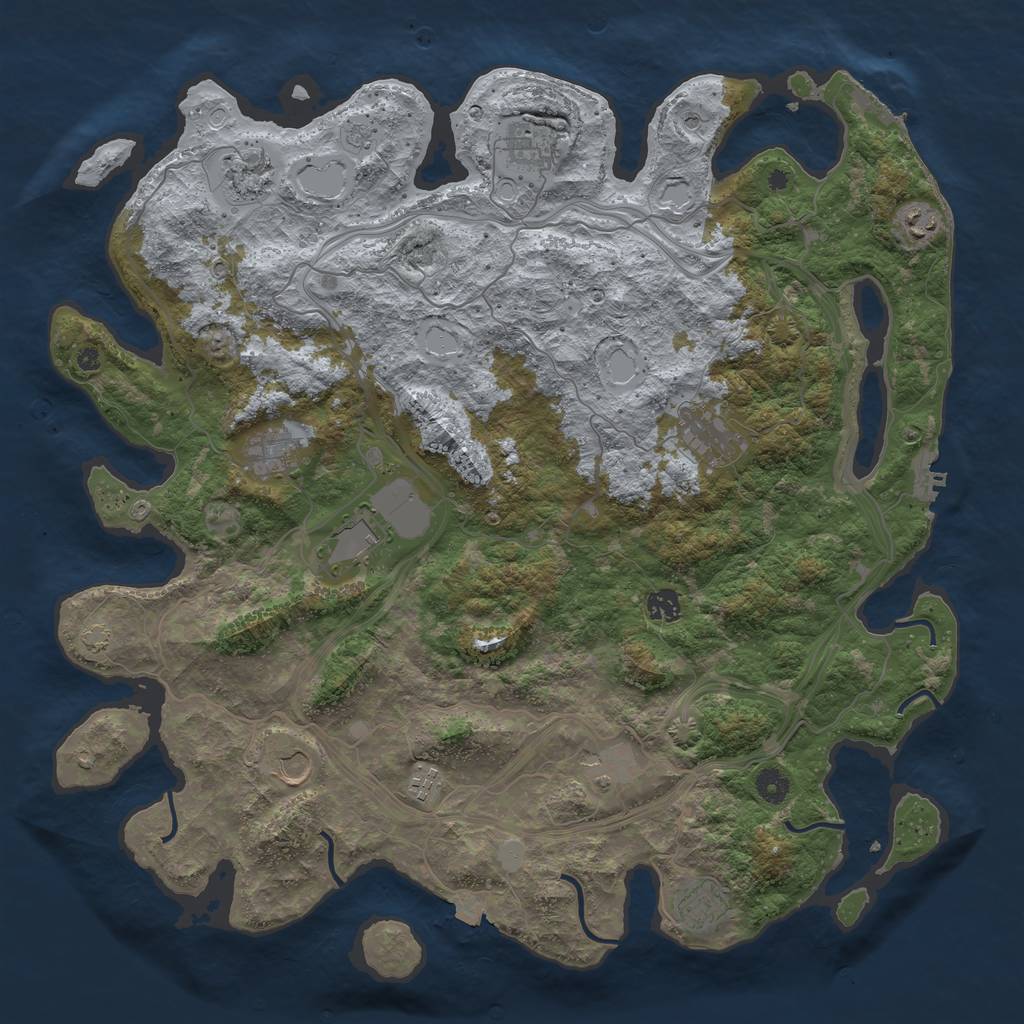 Rust Map: Procedural Map, Size: 4500, Seed: 666674061, 19 Monuments
