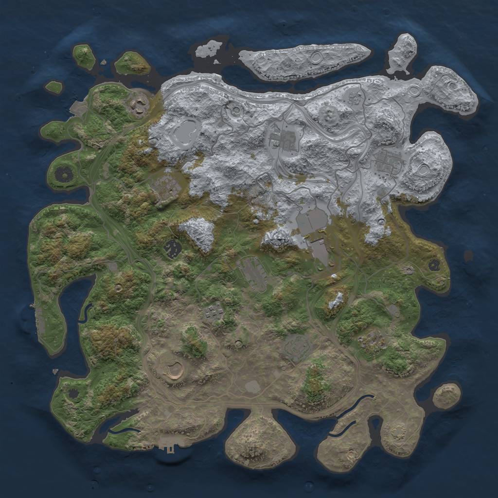 Rust Map: Procedural Map, Size: 4250, Seed: 738922931, 19 Monuments