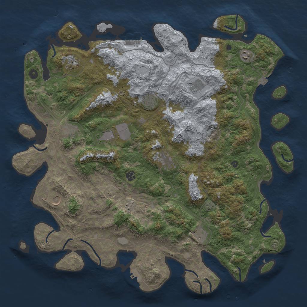 Rust Map: Procedural Map, Size: 4800, Seed: 1869820742, 19 Monuments