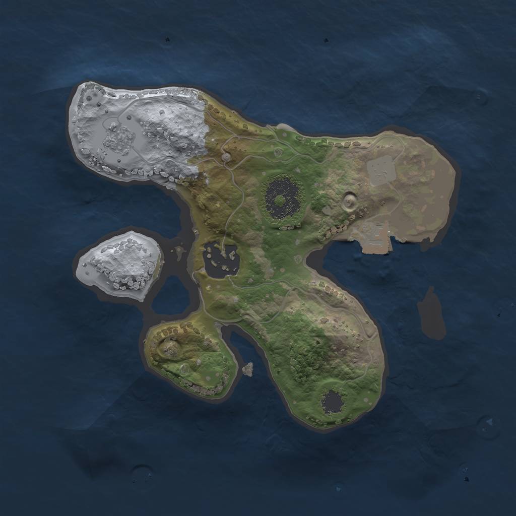 Rust Map: Procedural Map, Size: 2000, Seed: 1831012892, 5 Monuments