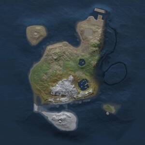 Thumbnail Rust Map: Procedural Map, Size: 2000, Seed: 1861906071, 3 Monuments