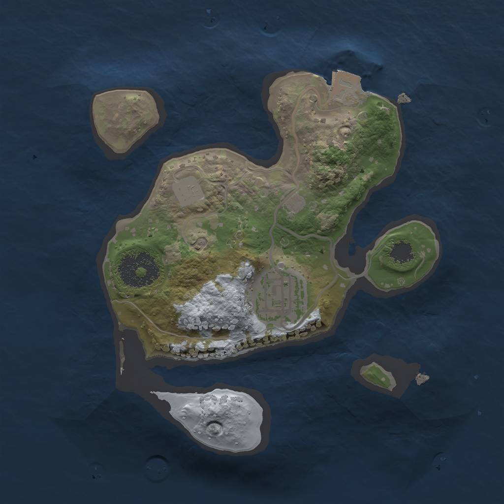 Rust Map: Procedural Map, Size: 2000, Seed: 1861906071, 4 Monuments