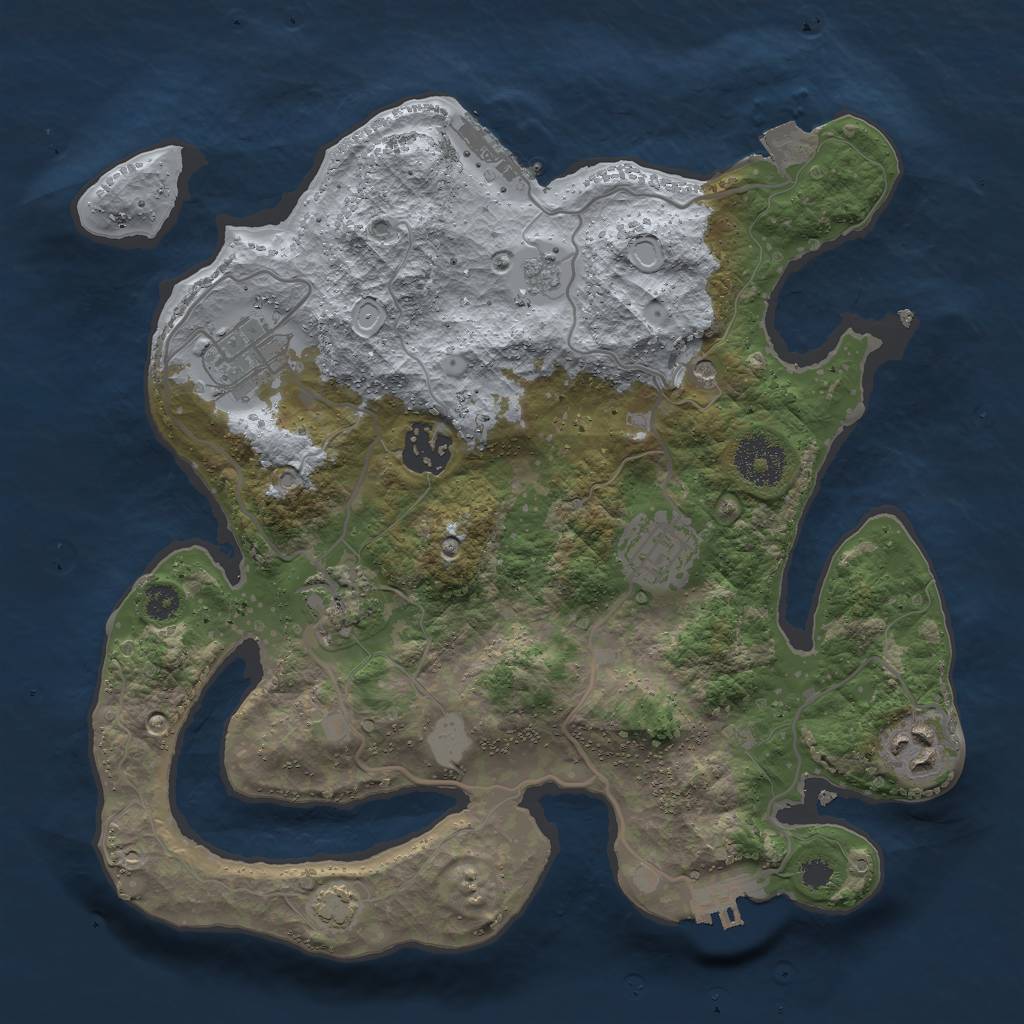 Rust Map: Procedural Map, Size: 3000, Seed: 12502, 13 Monuments