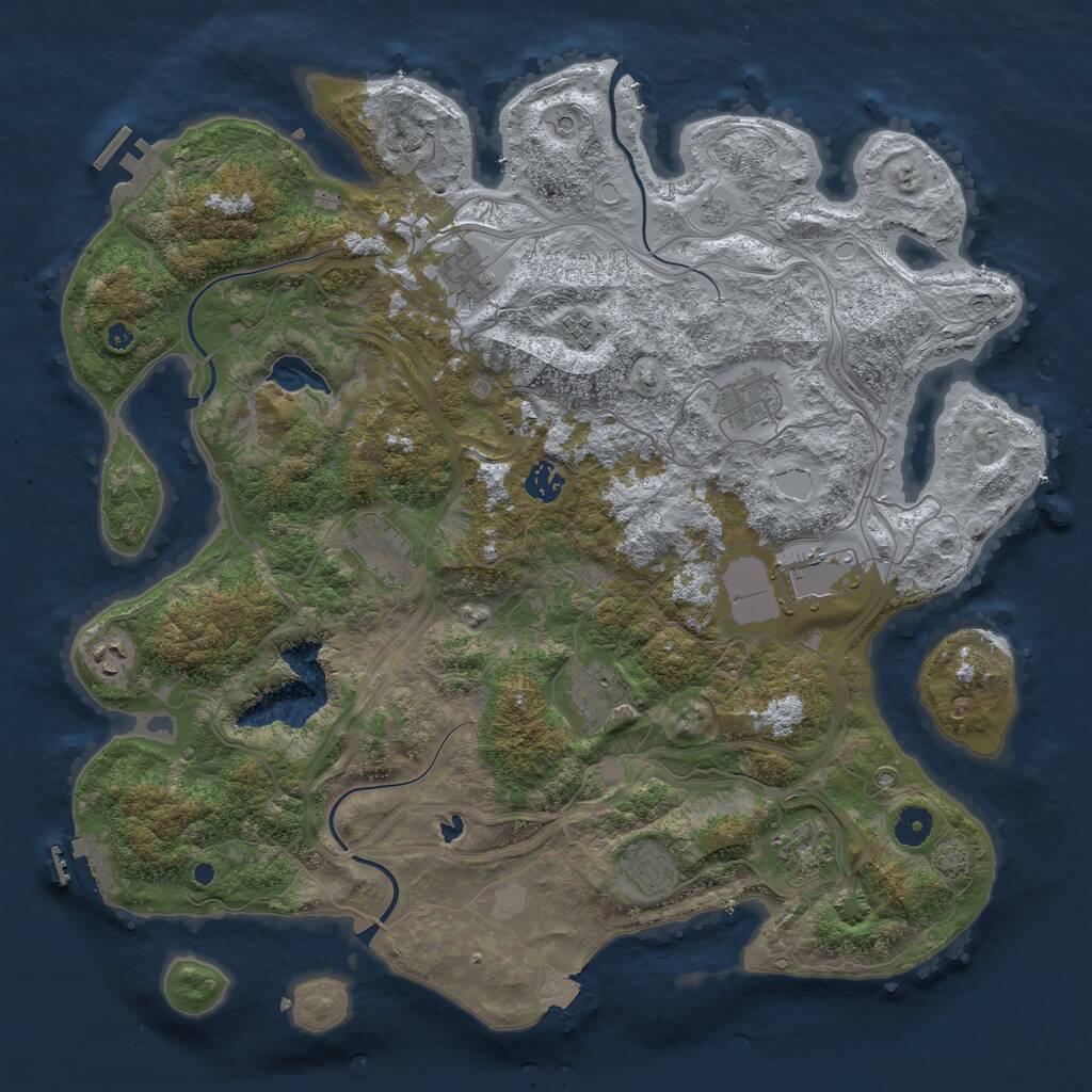 Rust Map: Procedural Map, Size: 4250, Seed: 1379867982, 16 Monuments
