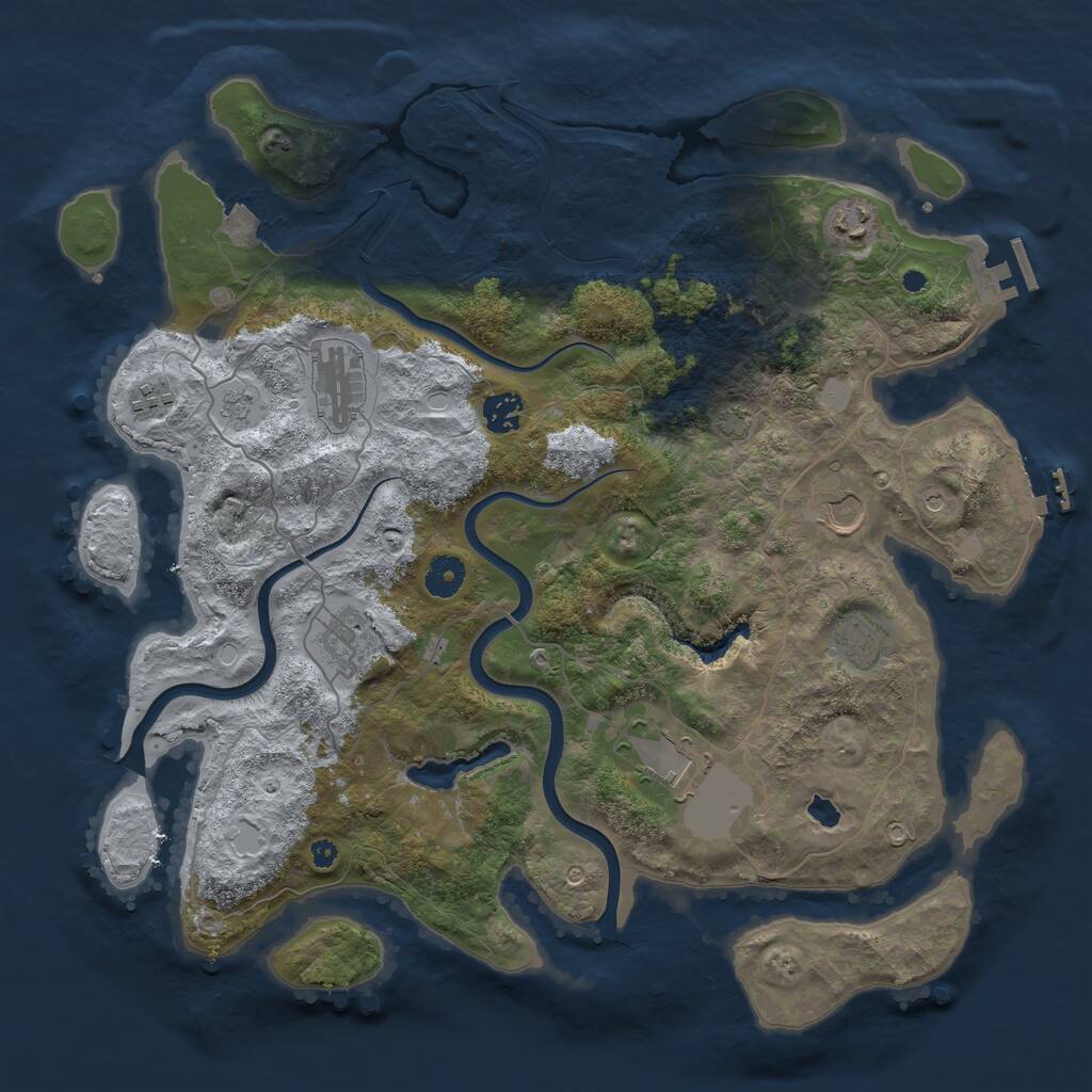 Rust Map: Procedural Map, Size: 4000, Seed: 7228899, 14 Monuments
