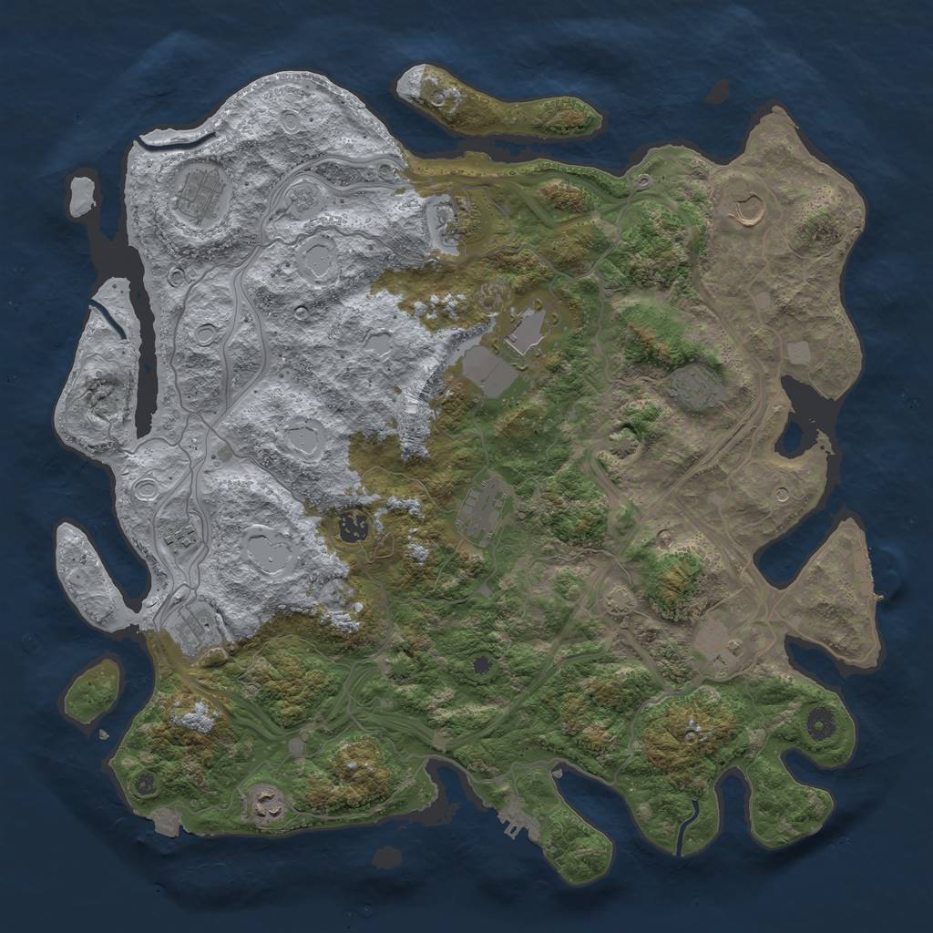 Rust Map: Procedural Map, Size: 4500, Seed: 435853995, 19 Monuments