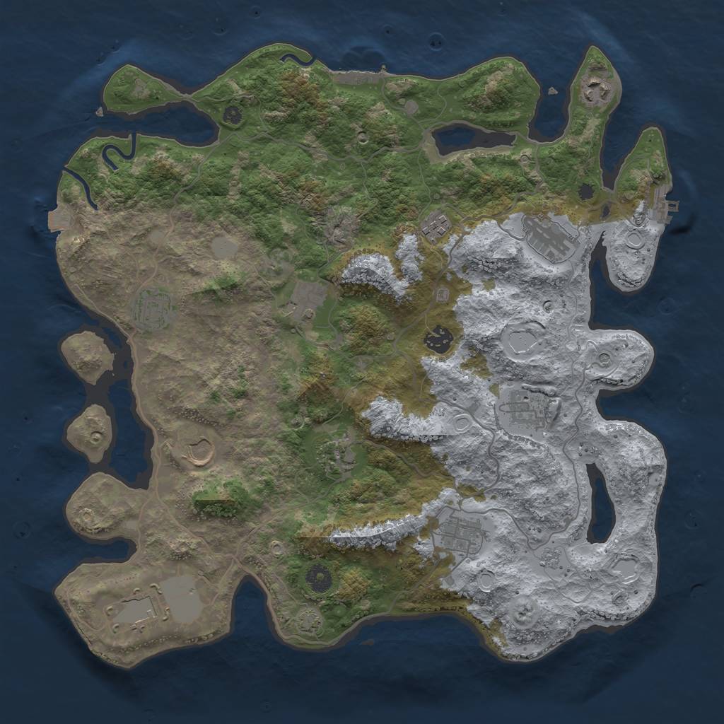 Rust Map: Procedural Map, Size: 4000, Seed: 22257904, 19 Monuments