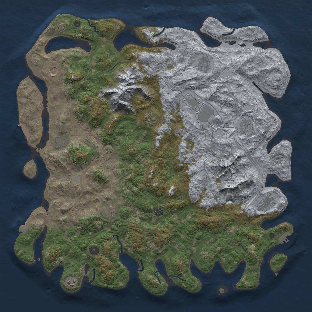 Rust Map: Procedural Map, Size: 5003, Seed: 124358822, 19 Monuments