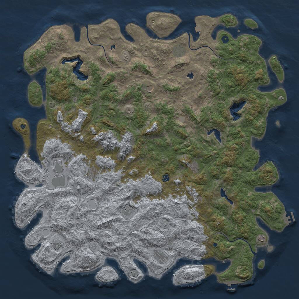 Rust Map: Procedural Map, Size: 6000, Seed: 222, 17 Monuments