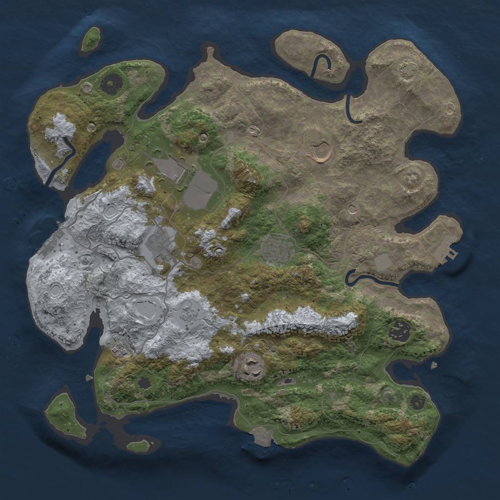 Rust Map: Procedural Map, Size: 3500, Seed: 97679117, 15 Monuments
