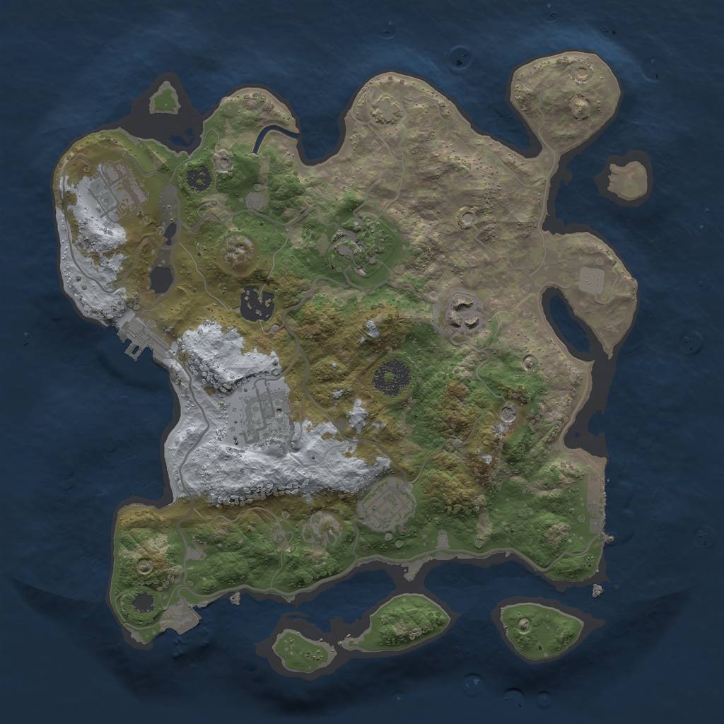 Rust Map: Procedural Map, Size: 3000, Seed: 1559609371, 13 Monuments