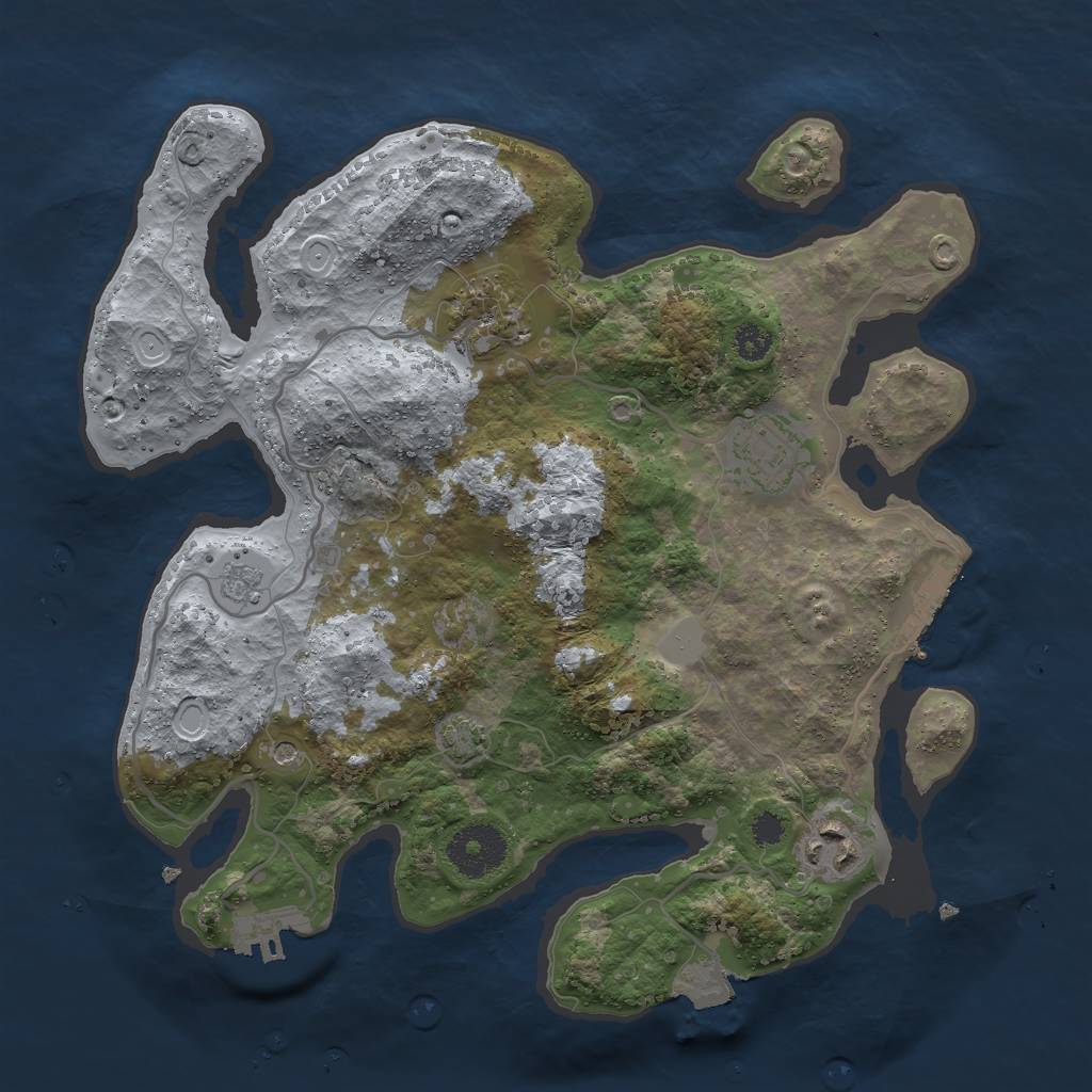 Rust Map: Procedural Map, Size: 3000, Seed: 712372657, 11 Monuments