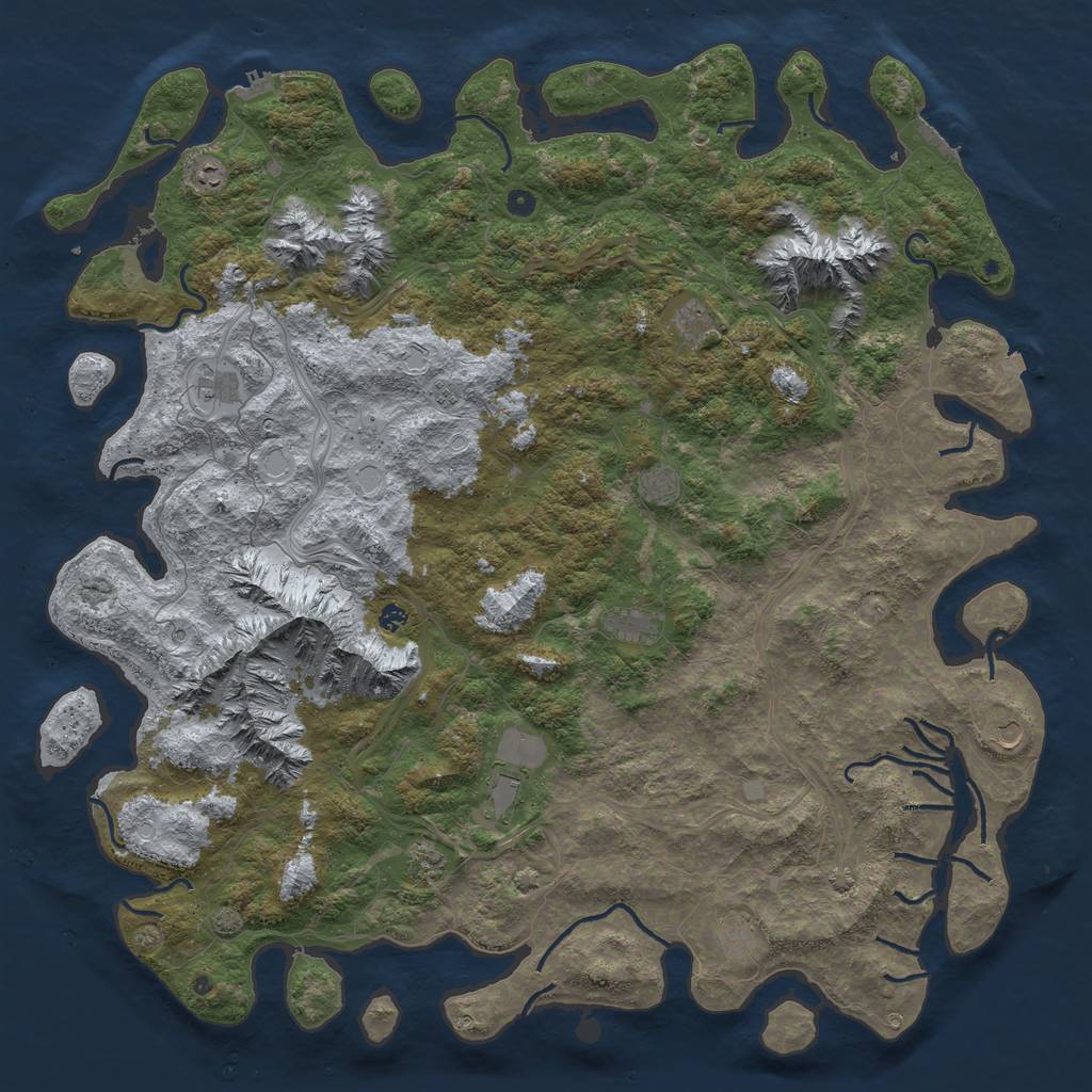 Rust Map: Procedural Map, Size: 6000, Seed: 767352763, 19 Monuments