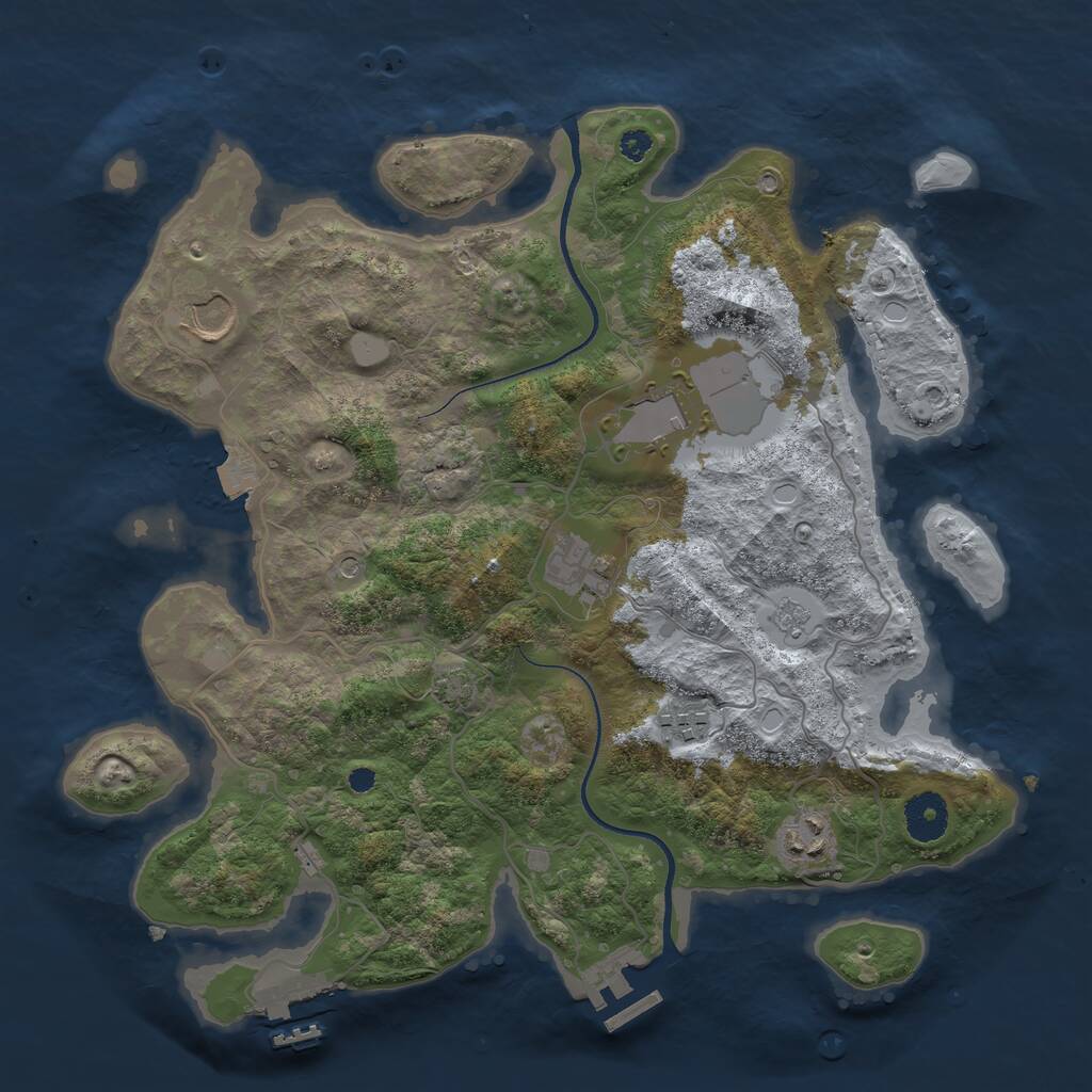 Rust Map: Procedural Map, Size: 3500, Seed: 796353901, 11 Monuments