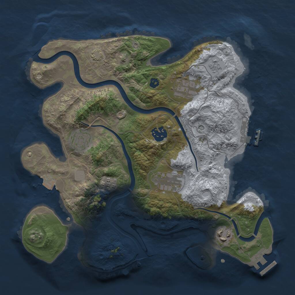 Rust Map: Procedural Map, Size: 3000, Seed: 234576, 12 Monuments