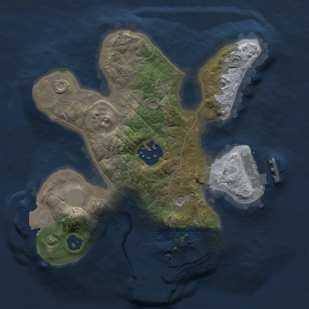 Rust Map: Procedural Map, Size: 2000, Seed: 234576, 5 Monuments