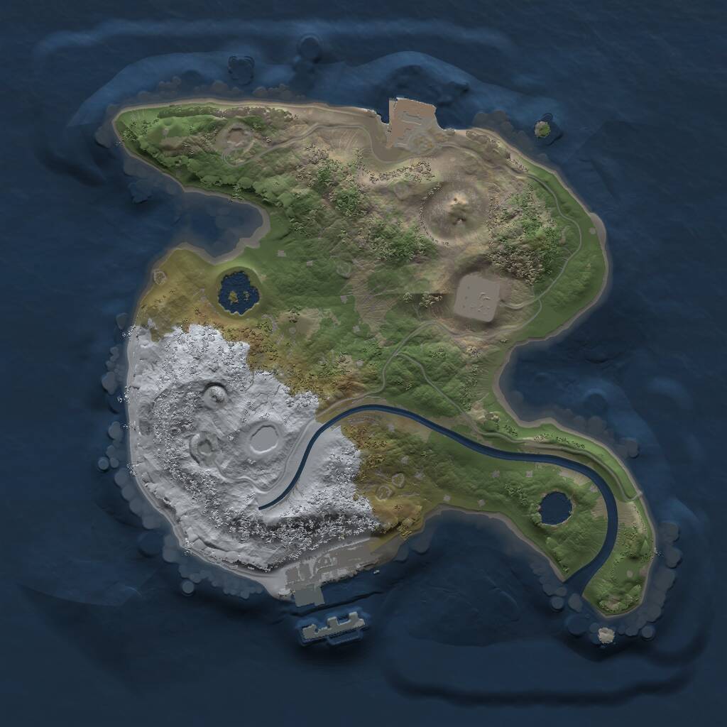 Rust Map: Procedural Map, Size: 1800, Seed: 460392726, 2 Monuments