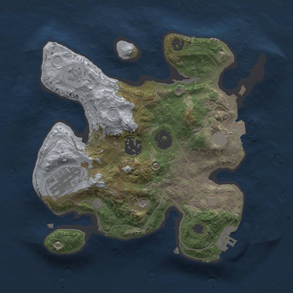 Rust Map: Procedural Map, Size: 2400, Seed: 235133528, 8 Monuments