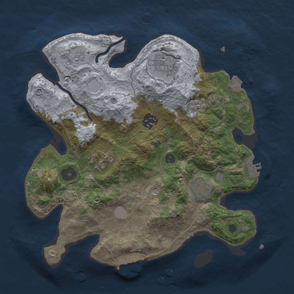 Rust Map: Procedural Map, Size: 3000, Seed: 963126343, 13 Monuments
