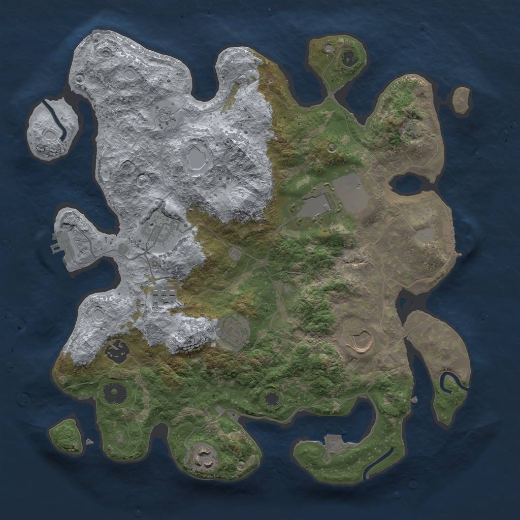 Rust Map: Procedural Map, Size: 3500, Seed: 1007472014, 14 Monuments