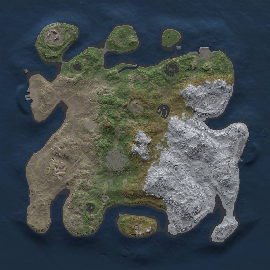 Rust Map: Procedural Map, Size: 3000, Seed: 468202519, 12 Monuments