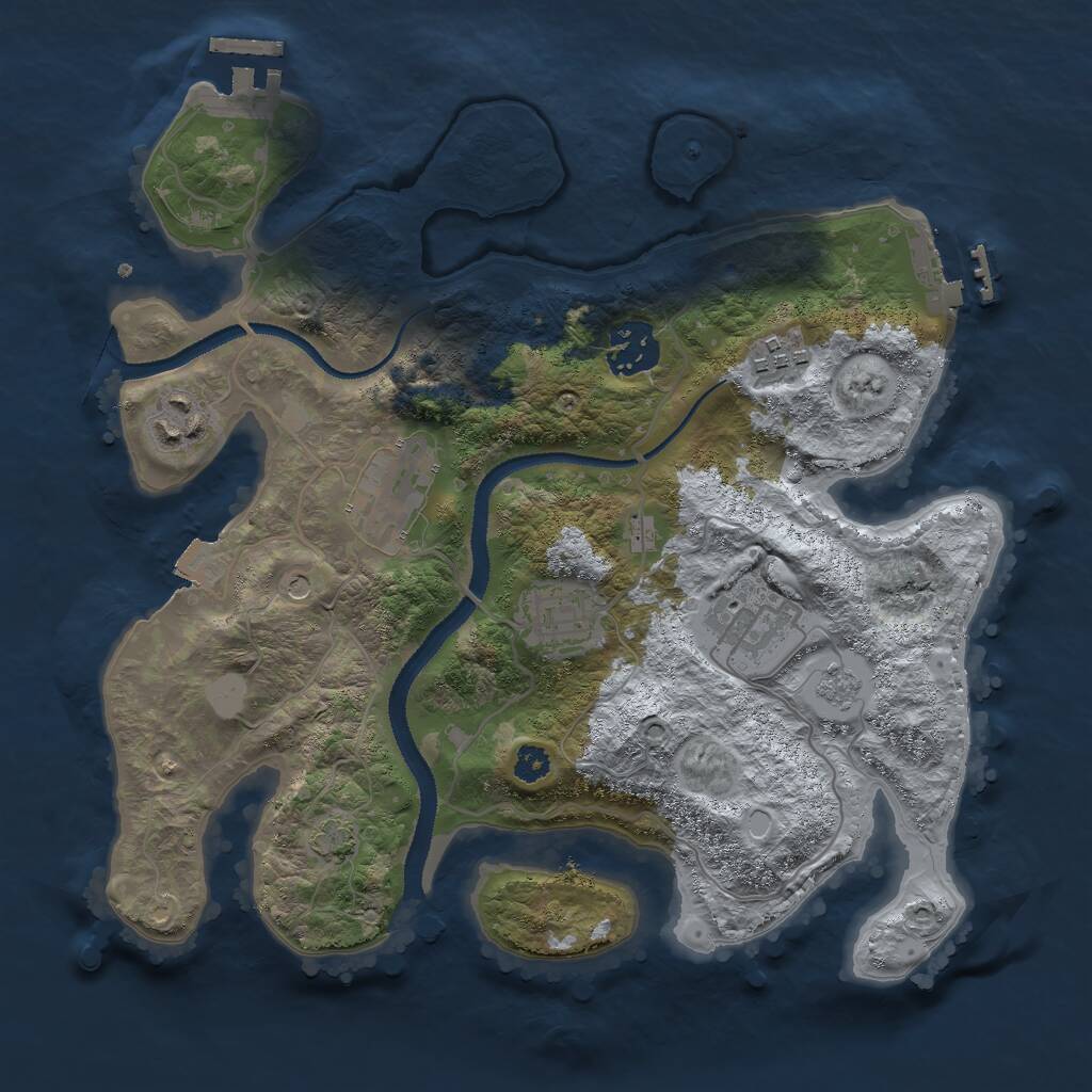 Rust Map: Procedural Map, Size: 3000, Seed: 468202519, 12 Monuments