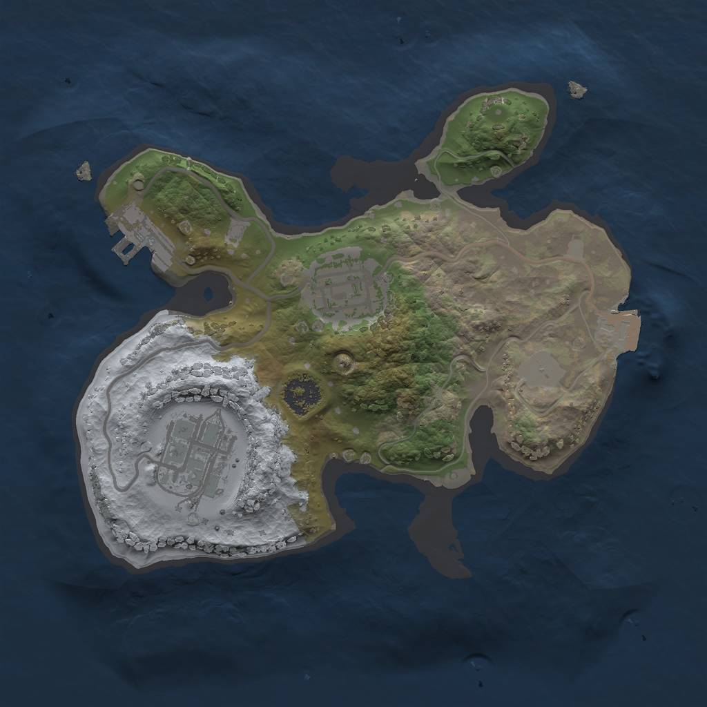 Rust Map: Procedural Map, Size: 2000, Seed: 1542484627, 6 Monuments