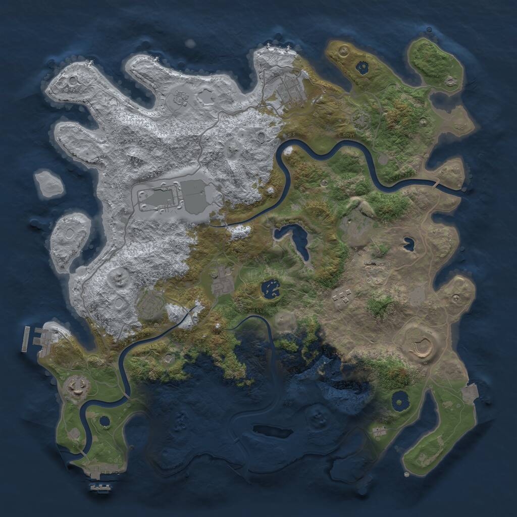 Rust Map: Procedural Map, Size: 4000, Seed: 1156849201, 15 Monuments