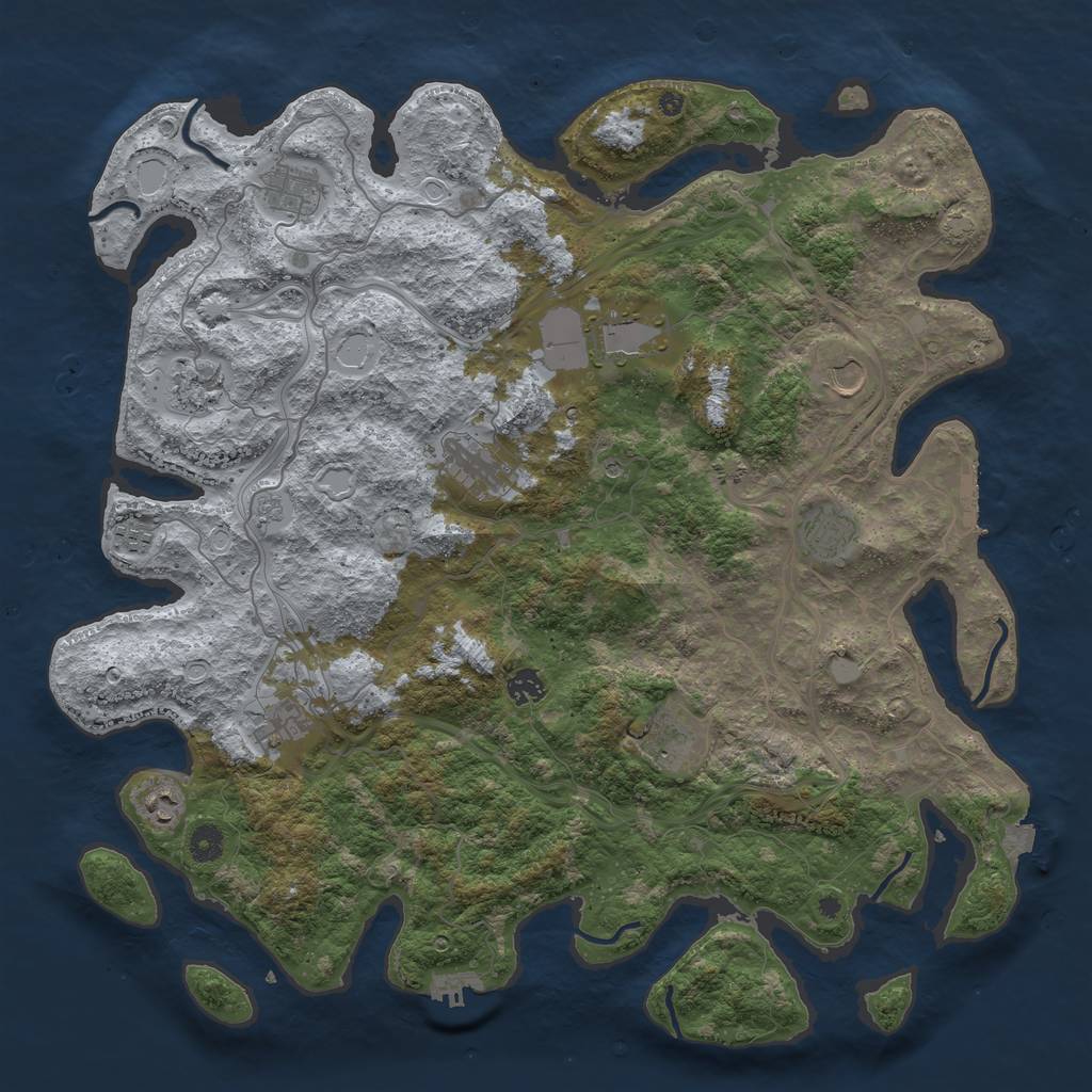 Rust Map: Procedural Map, Size: 4500, Seed: 730671362, 19 Monuments