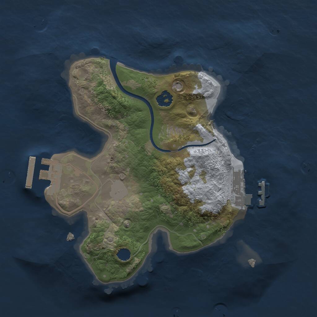 Rust Map: Procedural Map, Size: 2000, Seed: 713866323, 3 Monuments
