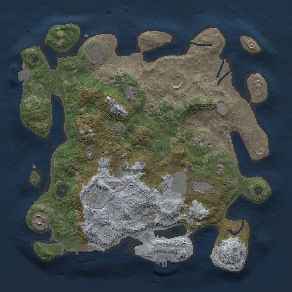 Rust Map: Procedural Map, Size: 3500, Seed: 234263562, 15 Monuments