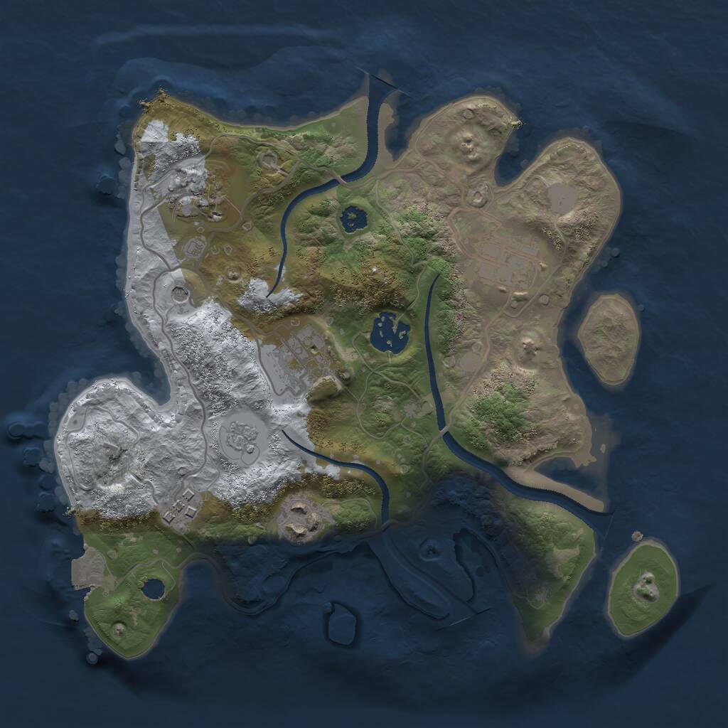 Rust Map: Procedural Map, Size: 2750, Seed: 718293781, 9 Monuments
