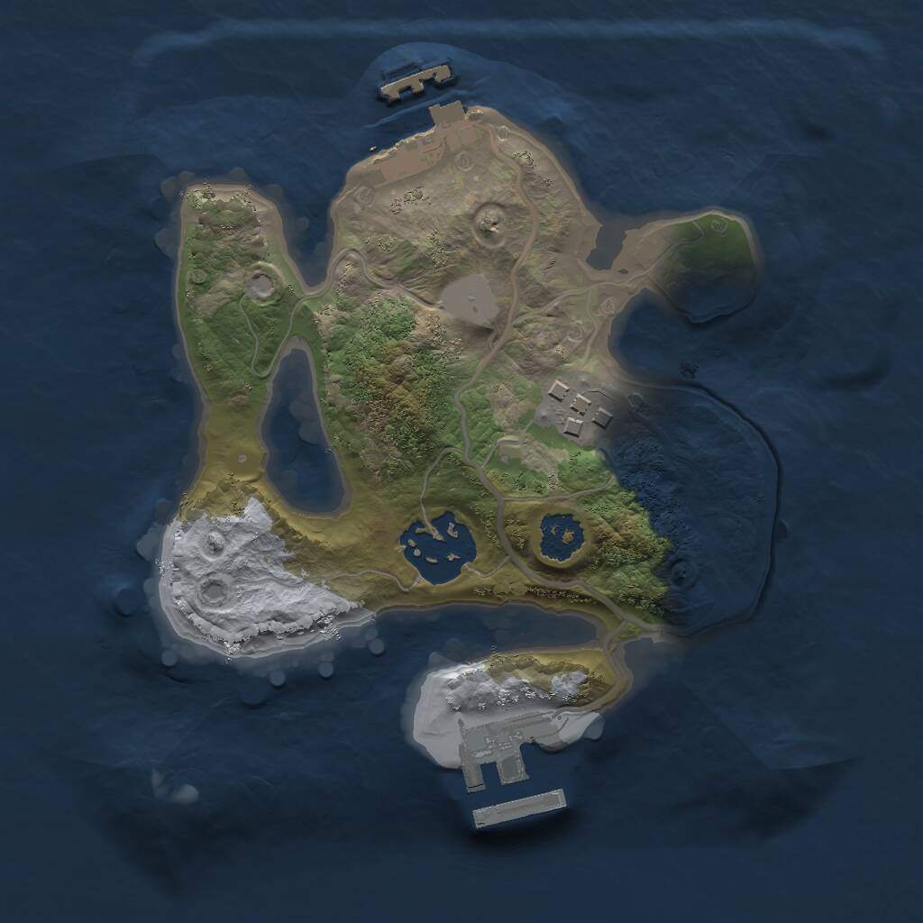 Rust Map: Procedural Map, Size: 2000, Seed: 75355811, 5 Monuments